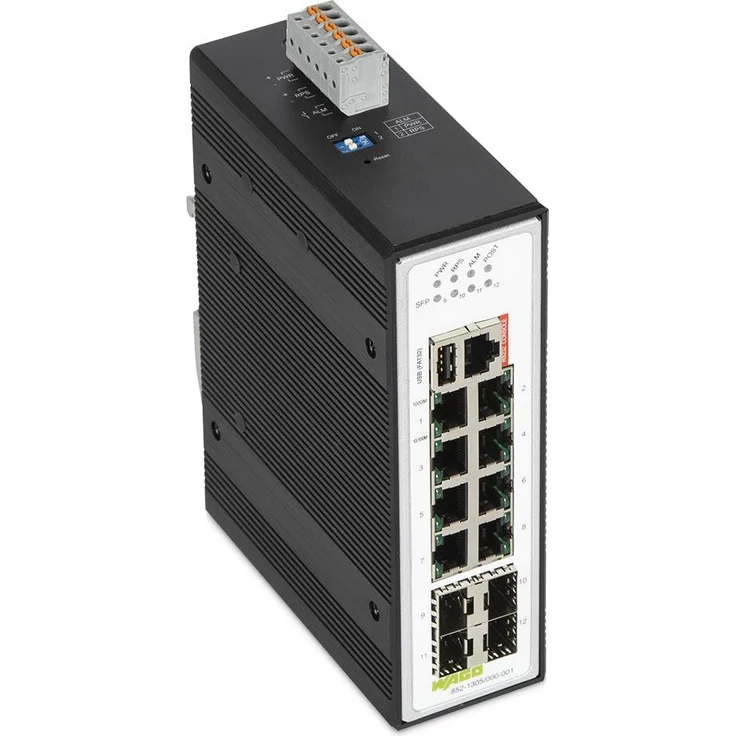 Wago Industrial-Managed-Switch (8 Ports), Schwarz, Netzwerk Switch