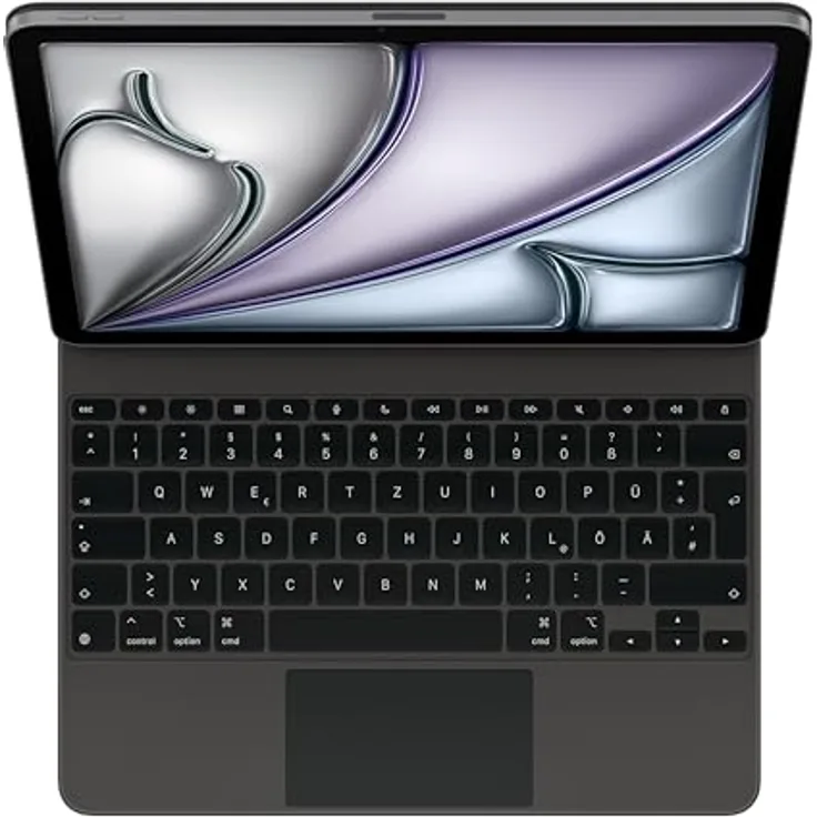 Apple Magic Keyboard (DE) für iPad Air 13 (2024, M2 & 2025), Tablet-Tastatur mit schwarz beleuchtetem Tastenfeld