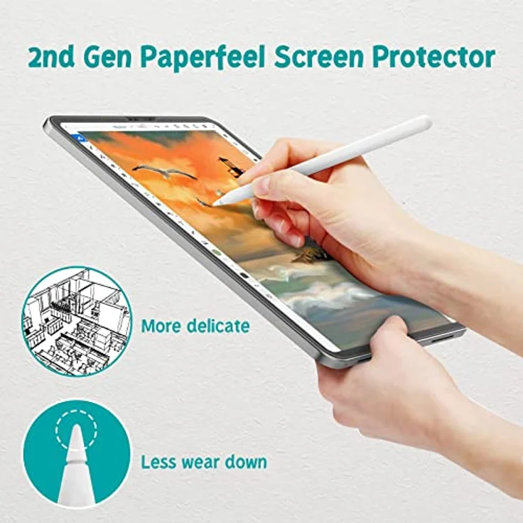 PAPERFEEL Paperfeel Folie für iPad A16/11./10. Generation 11/10,9 Zoll 2025/2022, Matt Papier Displayschutzfolie, Anti-Fingerabdruck, Blendschutz, 2er Pack – Bild 5