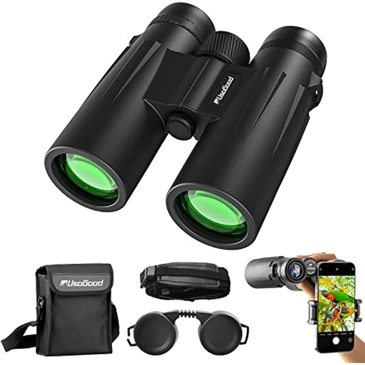 Usogood Fernglas 10x42 HD, BAK4 Prisma und FMC Objektiv, Smartphone-Adapter, 3 Jahre Garantie, ideal für Vogelbeobachtung und Jagd – Bild 1