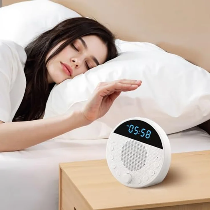 VEVOR CS8 Einschlafhilfe, White Noise Machine mit 18 Musiktiteln, 7-farbigem Nachtlicht, 2 Alarmen, automatischer Abschaltfunktion & Speicherfunktion – Bild 8