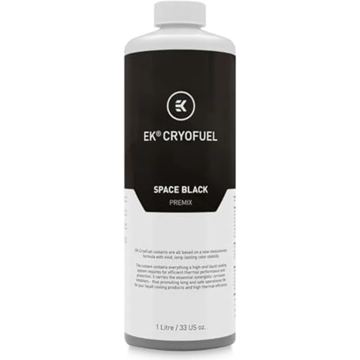 EKWB EK-CryoFuel CPU Kühler, 1000ml Fertiggemisch für Wasserkühlung, Space Black, korrosionsgeschützt, hohe thermische Effizienz