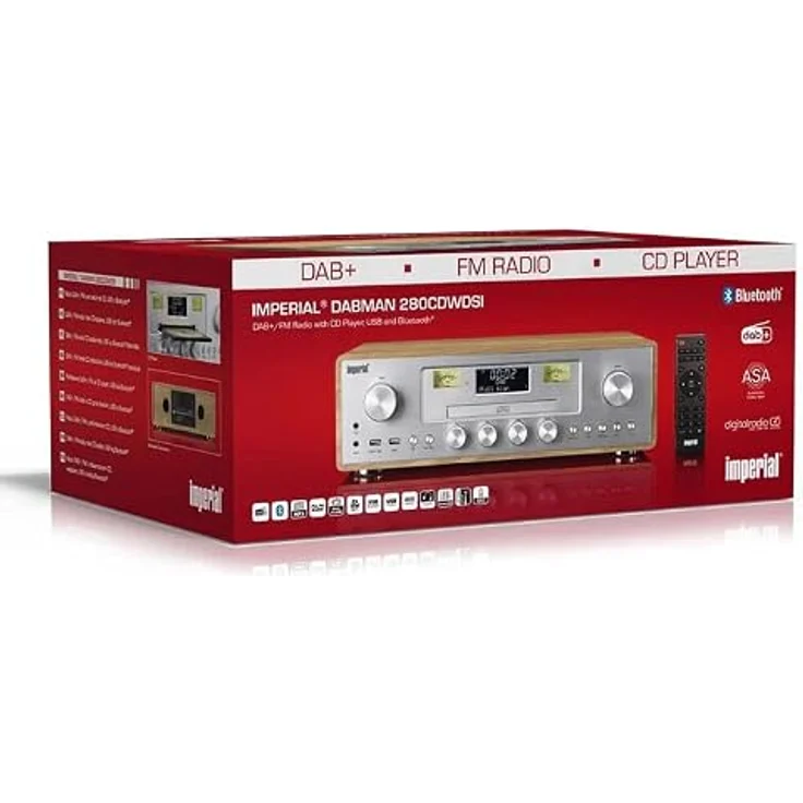 Imperial DABMAN 280CDWDSI, DAB+/FM Radio mit CD-Player, Bluetooth 5.4, Holzgehäuse in Silber/Braun, 30W RMS, integriertes Sicherheitswarnsystem, zwei Weckzeiten – Bild 5