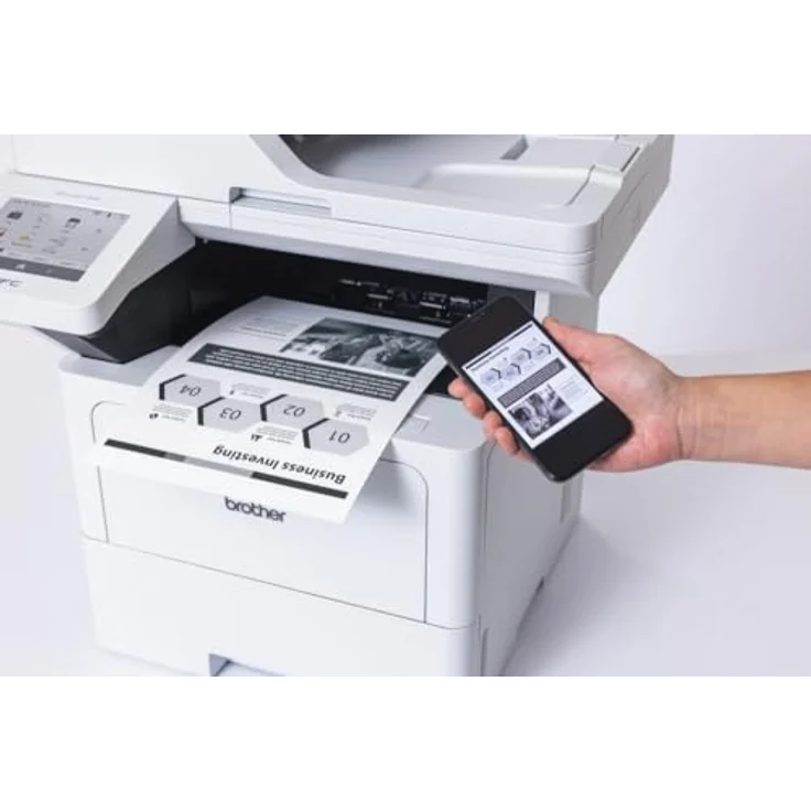 Brother MFC-L6710DW 4-in-1 Mulifunktionsdrucker schwarz weiß (A4, 50 Seiten/Min., 1.200x1.200 DPI, LAN, WLAN, Duplex-ADF, 520 Blatt Papierkassette) weiß/grau – Bild 4