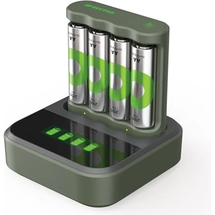 GP RECYKO USB Ladegerät Modell GP B441, inkl. 4X RECYKO AA 2100 mAh Akku & USB Dockingstation