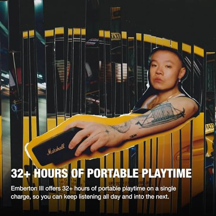 Marshall Emberton 3 tragbarer Bluetooth Lautsprecher, kabellos, IP67 Staub und wasserfest, über 32 Stunden Spielzeit - Schwarz und Messing - Preisvergleich – Bild 4