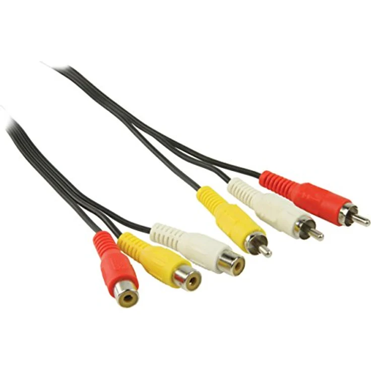 Valueline Cinch AV-Verlängerungskabel, 3x Stecker auf 3x Buchse (2m) schwarz – Bild 4