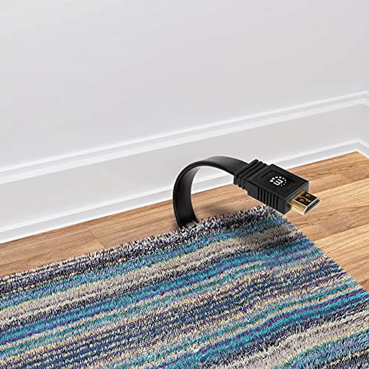 Manhattan HDMI Anschlusskabel 15.00 m, HDMI-A Stecker zu HDMI-A Stecker, doppelt geschirmt, flach, schwarz, unterstützt 4K@60Hz und Dolby Vision – Bild 5