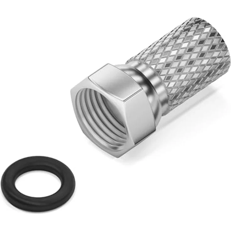 HB-Digital SET 10 x F-Stecker 7mm mit Gummidichtung vernickelt – Bild 3
