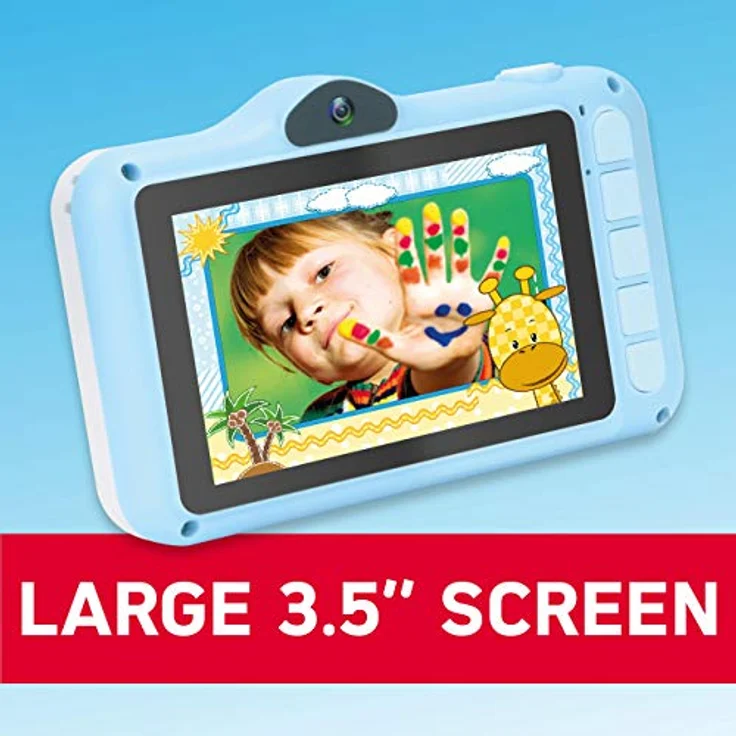 AgfaPhoto Realikids Cam 2 Digitalkamera für Kinder, 3,5 Zoll LCD-Bildschirm, Fotofilter, Selfiemodus, Lithiumbatterie (Blau) – Bild 2