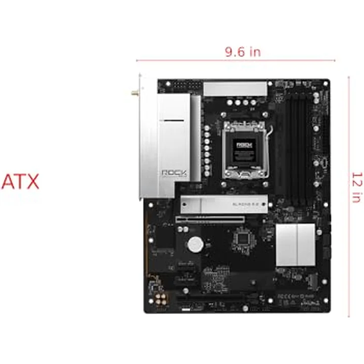 ASRock B850 Rock WiFi7 AM5 ATX Mainboard, PCIe 5.0, 4x DDR5, 2.5G LAN, HDMI/USB-C – Bild 2