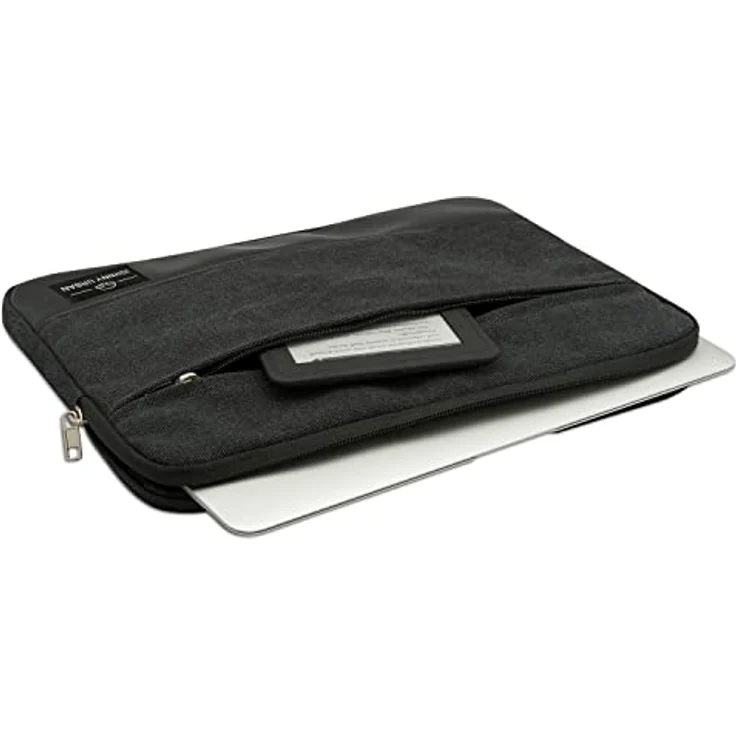 Johnny Urban Laptophülle 15-15.6 Zoll Anthrazit-Schwarz Canvas Laptop Sleeve 15-15.6" Schutzhülle Laptoptasche Hülle Case für Dell HP ASUS Acer Lenovo UVM. - Notebook Tasche aus Baumwolle – Bild 4