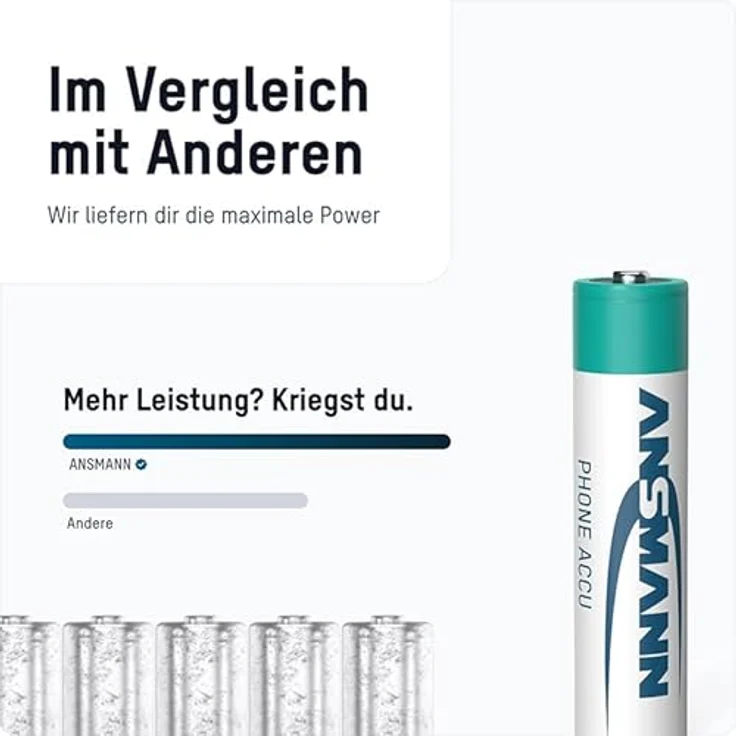 ANSMANN Akku AAA Micro 800 mAh 1,2V NiMH für Schnurlostelefon 2 Stück - Wiederaufladbare Batterien mit geringer Selbstentladung maxE - Akkus ideal für DECT Telefon schnurlos - Rechargeable Battery – Bild 6