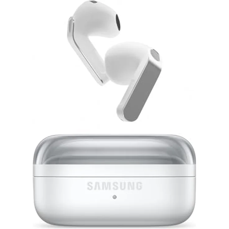 Samsung Galaxy Buds4, Kabellose Bluetooth-Kopfhörer mit Active Noise Cancelling, 360 Audio und Sprachsteuerung, White – Bild 1