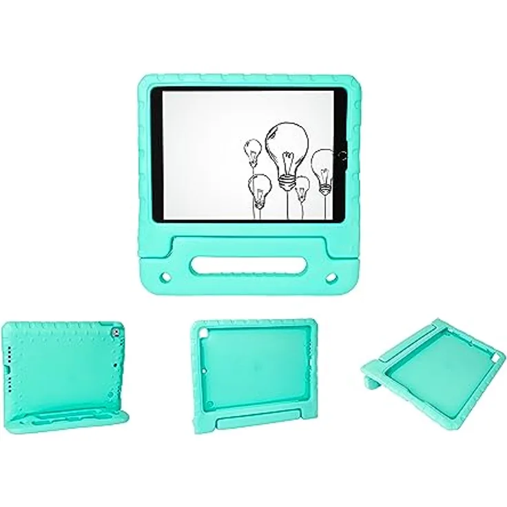 iPad 10,2" (9. Gen.) Tablet-Schutzhülle mit Kickstand und Stift-/Pencilhalter - robust und stossfest - ideal für Kinder, Schule und Unterricht - Aqua