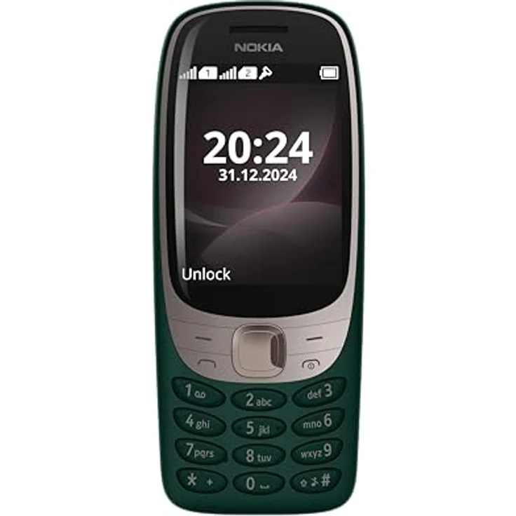 Nokia 6310 2024, Smartphone in Grün mit kompakten Maßen (14 x 7,4 x 6 cm) – Bild 1