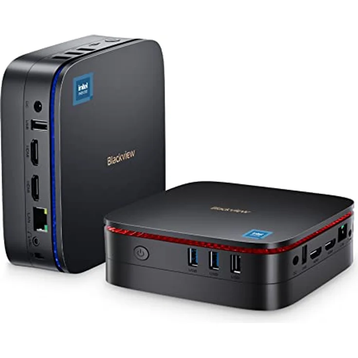 Blackview Mini PC Windows 11 Pro, MP60 Computer mit 16GB DDR4 RAM 512GB M.2 SSD, Intel 11th. Gen N5095 Desktop, Gaming PC 4K HD Dual HDMI, Gigabit Ethernet, Schwarz – Bild 1
