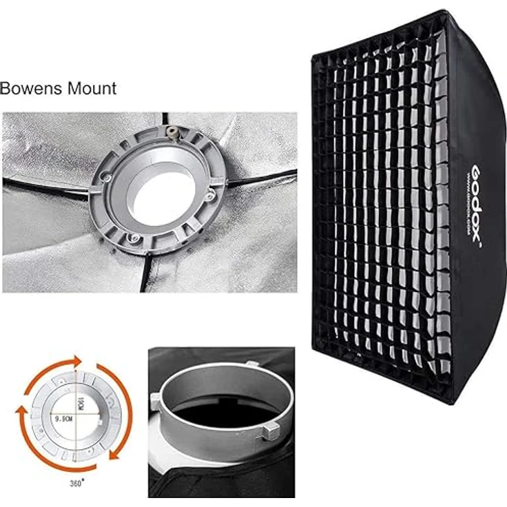 Godox Softbox + Grid - 60x90cm Bowens Mount – Bild 3