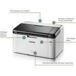 Brother HL-1210W Monolaser Nordic Model - Laser/LED-Druck, schnelle Druckgeschwindigkeit