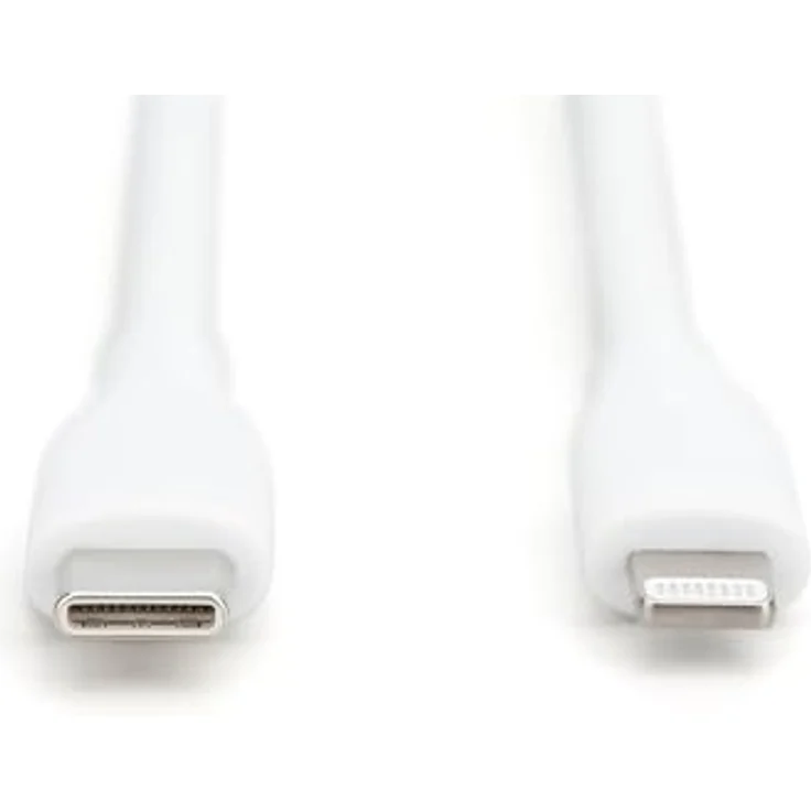 DIGITUS Lightning Anschlusskabel - USB 2.0-0,5m - USB-C zu Lightning - High Speed 480 Mbit/s - 60W Power Delivery - MFI - Flexibles Silikonkabel - Weiß - für iPad, iPhone – Bild 2