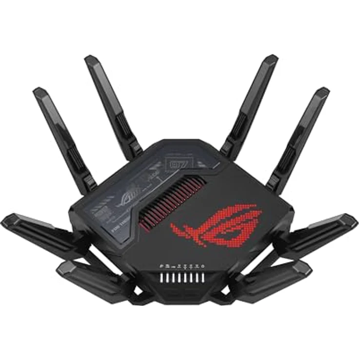 ASUS ROG Rapture GT-BE98 Quad-Band WiFi 7 Gaming Router (320MHz Bandbreite, duale 10G Ports, Backup WAN, Mobile Game Mode, Aura RGB, AiMesh, VPN) – Bild 1