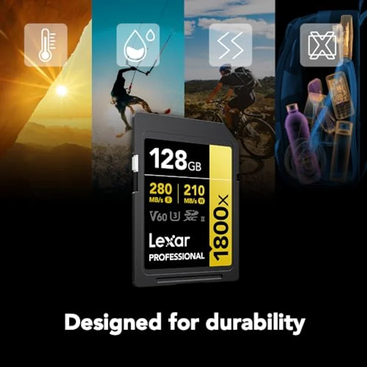 Lexar SDXC Professional UHS-II BL 1800x V60 gold 1er Pack 128 GB (50481280) – Bild 3