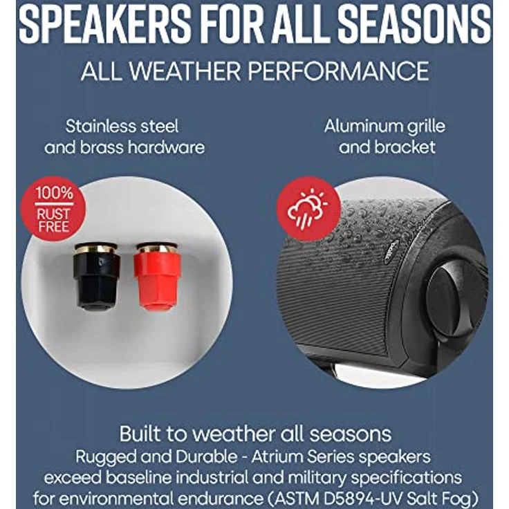 Polk Audio Atrium 5 sats Außen-Lautsprecher (100 W) weiß Außenlautsprecher - 100 Watt - weiß – Bild 5