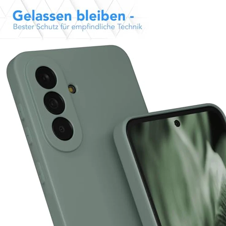 EAZY CASE Silikonhülle für Galaxy A37, Dunkelgrün, dünn, stoßfest mit Kameraschutz, kratzresistent und kabelloses Laden kompatibel – Bild 4