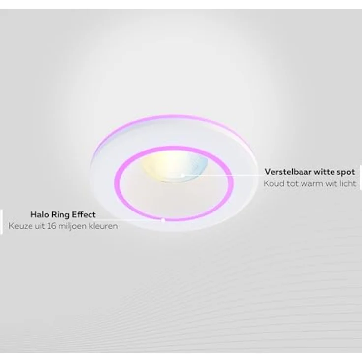 Calex Smart Halo Einbau-Downlight, CCT RGB LED-Deckenleuchte, IP44, steuerbar per App und Sprachbefehl, weiß – Bild 8
