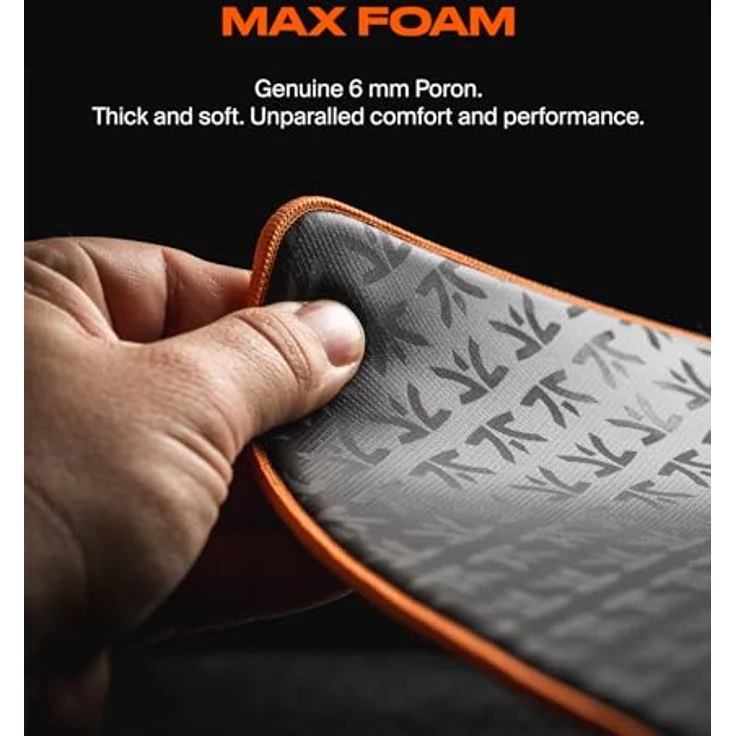 Fnatic MAX Dash XL Pro Gaming Mouse Mat, Sunset Orange Textured Cloth Speed Surface, Water Resistant, Non-Slip Poron Foam Base, Micro-Knit Stitched Edges (480 x 480 x 6 mm) - Preisvergleich – Bild 2