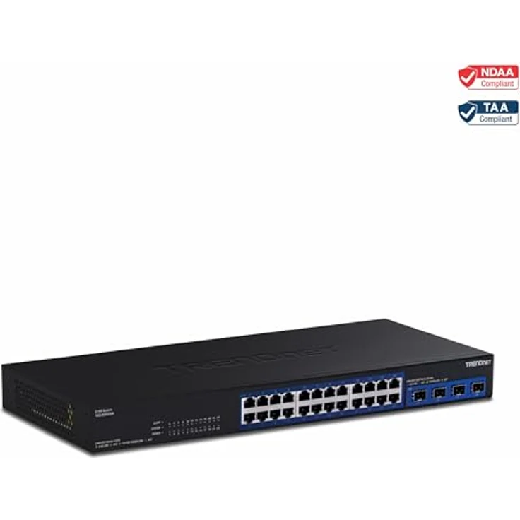 Trendnet TEG-S50284, Gigabit Ethernet Switch mit 28 Ports, Smart-Managed, 200 Gbit/s Switching-Kapazität, Schwarz – Bild 4