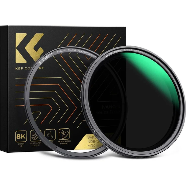 K&F Concept Nano X No Fork ND8-128 Magnetic Filter, 72mm Graufilter mit verstellbarer Belichtungssteuerung und hochwertigem AGC-Glas