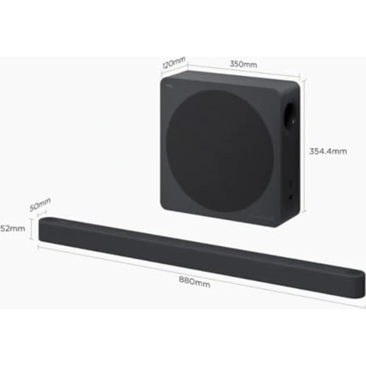 TCL A65K, 3.1.2-Kanal-Soundbar mit kabellosem Subwoofer, Dolby Atmos und 460 W Leistung, Schwarz – Bild 2