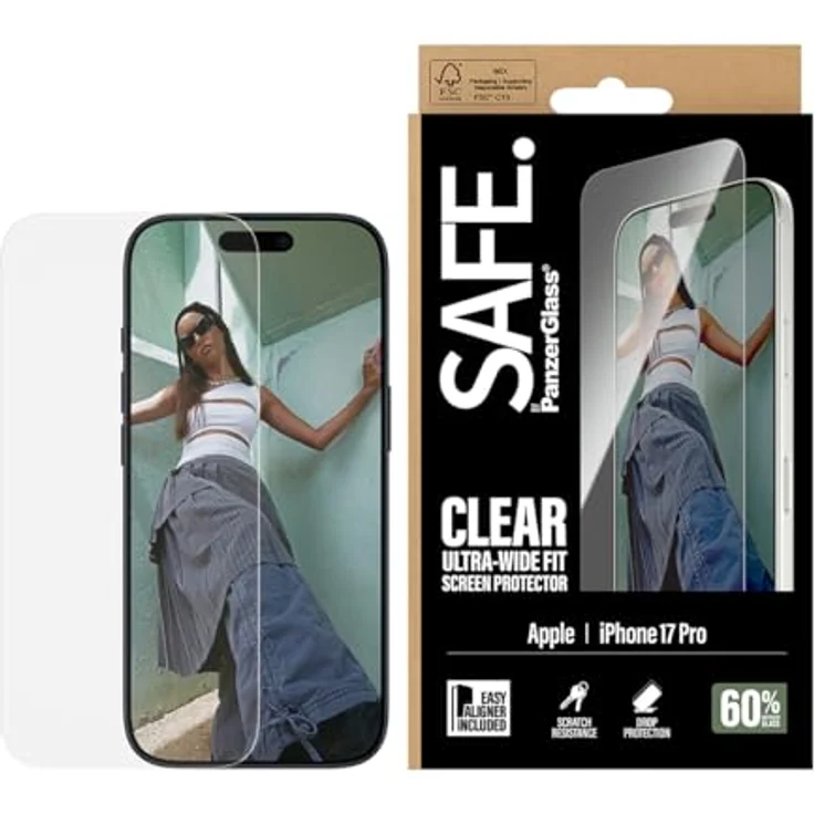 PanzerGlass Displayschutzglas für Apple iPhone 17 Pro, kratzfest und wischfeste Beschichtung, 1 St. SA74726 – Bild 1