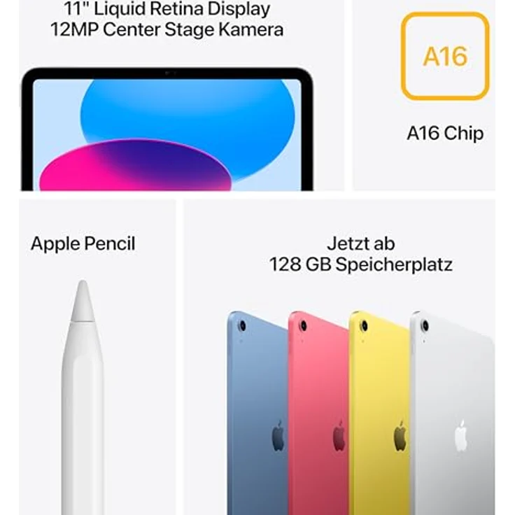 Apple iPad 11" 2025, 11. Generation Wi-Fi 128 GB Blau – Liquid Retina Display, A16 Chip, True Tone – Bild 5