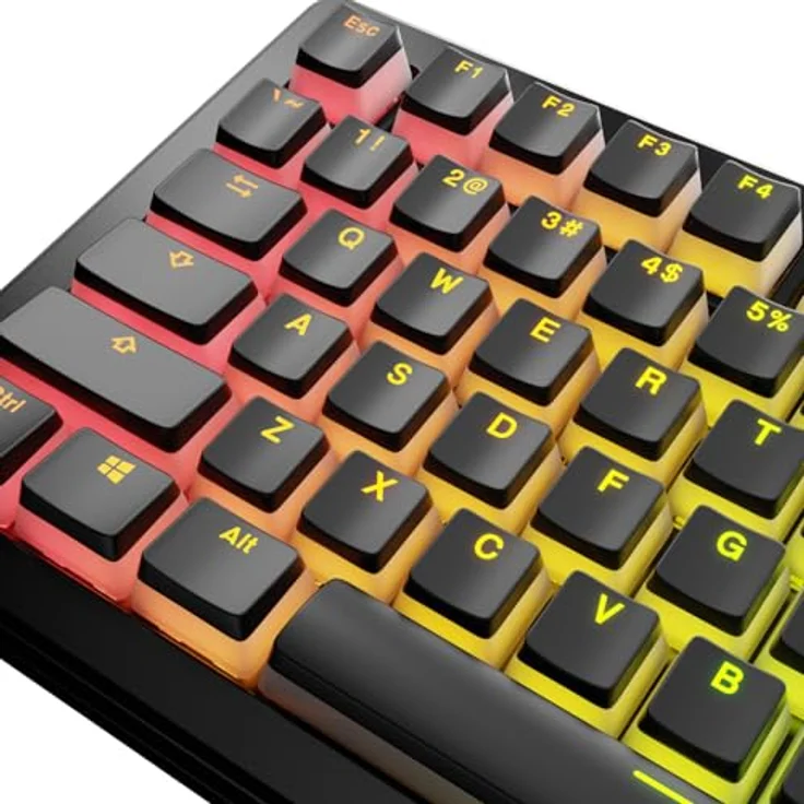 Glorious Aura V3 Keycaps, ANSI Layout (US), PBT, Doubleshot - Black - Keycap-Komplettset mit lichtdurchlässigen PBT-Kunststoffkappen, US-Layout, Pudding-Style – Bild 6