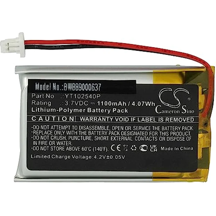 vhbw Akku kompatibel mit Sena 30K, 30K SP46, 50S Wireless Headset Kopfhörer (1100mAh, 3,7V, Li-Polymer) – Bild 1