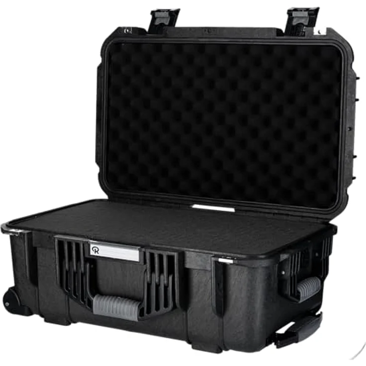 Rollei Hard Case 5737 Trolley – Extrem robuster, bruchsicherer & wasserdichter Koffer mit Flexibler Schaumstoff-Ausstattung, komfortablem Transport, automatischer Druckregulation & Diebstahlschutz in Schwarz – Bild 3