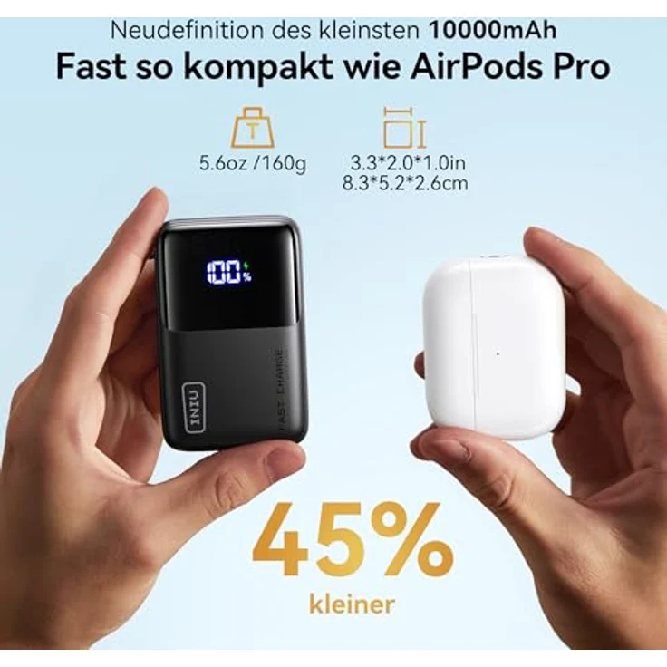 INIU Mini Power Bank 10000mAh, 45W Schnellladegerät mit USB-C Kabel, kompatibel mit iPhone 16/15/14/13, Samsung, Google, MacBook und iPad – Bild 2
