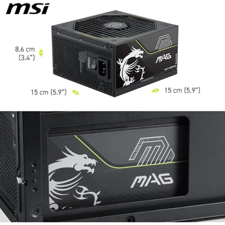 MSI MAG A1200PLS PCIE5, 1200 Watt Netzteil mit 80 PLUS Platinum, ATX12V 3.1, aktive PFC, 135 mm – Bild 6