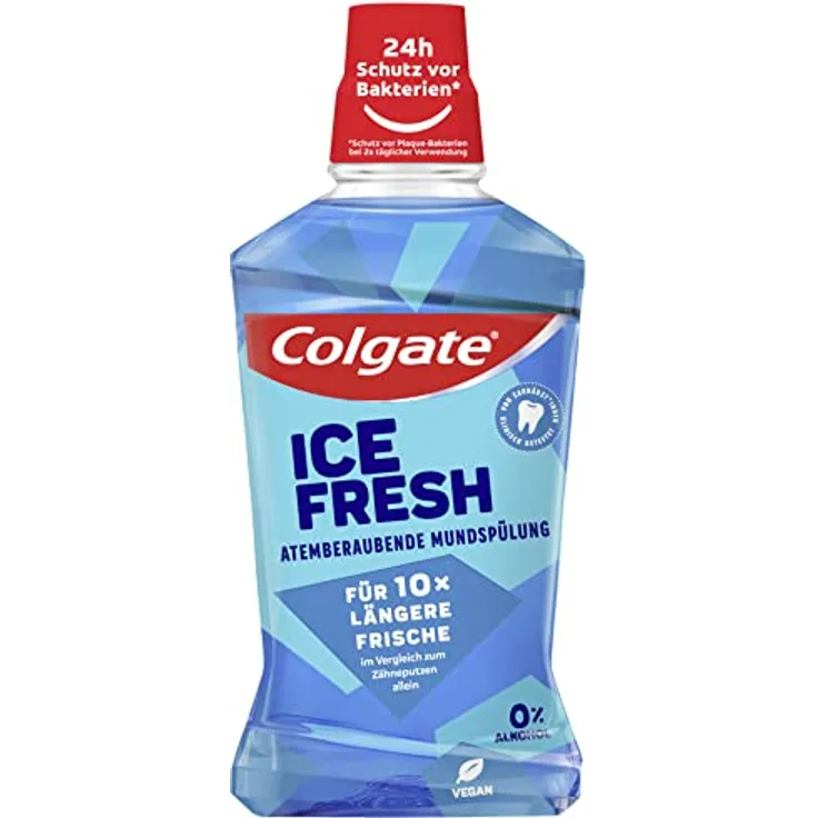 Colgate Ice Fresh Mundspülung 500 ml – für sofortige & anhaltende Frische – antibakterielle Mund- und Zahnreinigung ohne Alkohol**