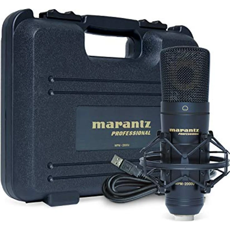 Marantz Professional MPM-2000U - Großmembran USB Mikrofon für Computeraufnahmen, Podcast und Gaming mit Mikrofonspinne, USB Kabel und Tasche enthalten – Bild 1