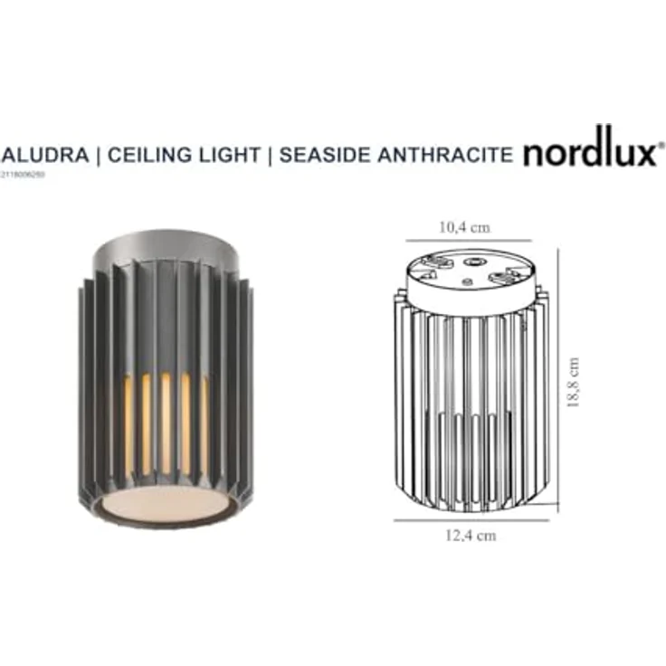 Nordlux Outdoor Aufbauleuchte Aludra Seaside anthrazit Alu IP54 E27, Aluminium Outdoor Leuchte – Bild 4