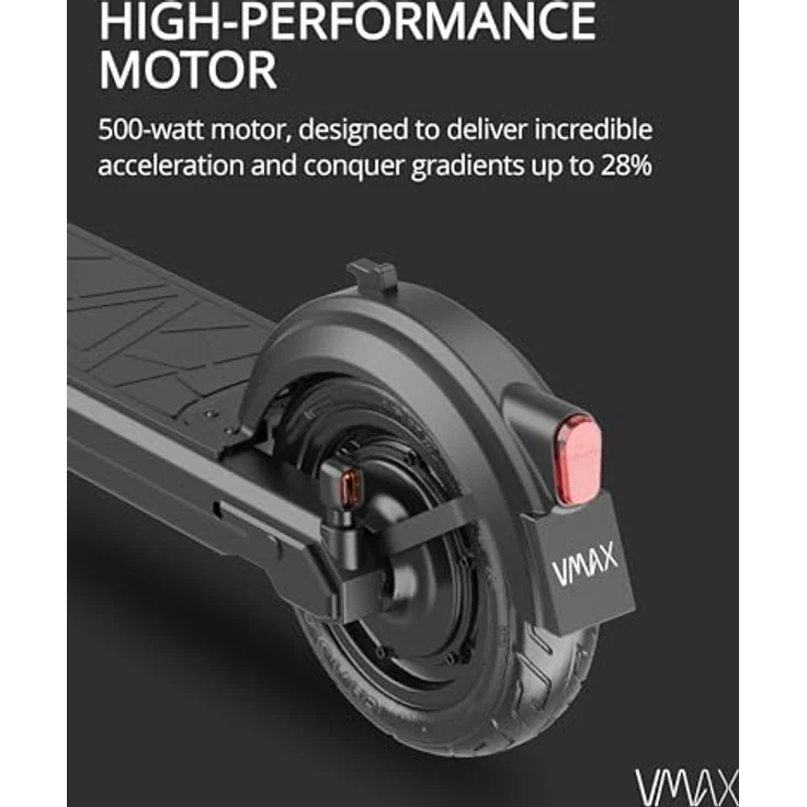 VMAX E-Scooter VX2 PRO LT-B | 500W Motor & 28% Steigfähigkeit | E-Roller Mit Straßenzulassung In D | 130kg max. Belastung – Bild 2