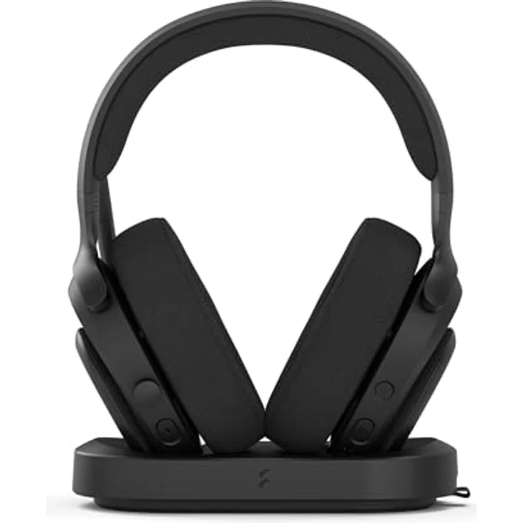 Fractal Design Scape Dark, Wireless PC Gaming Headset mit abnehmbarem Flip-to-Mute Mikrofon, Geräuschunterdrückung, bis zu 40 Stunden Akkulaufzeit und konfigurierbarer Ambient-Beleuchtung, schwarz – Bild 1