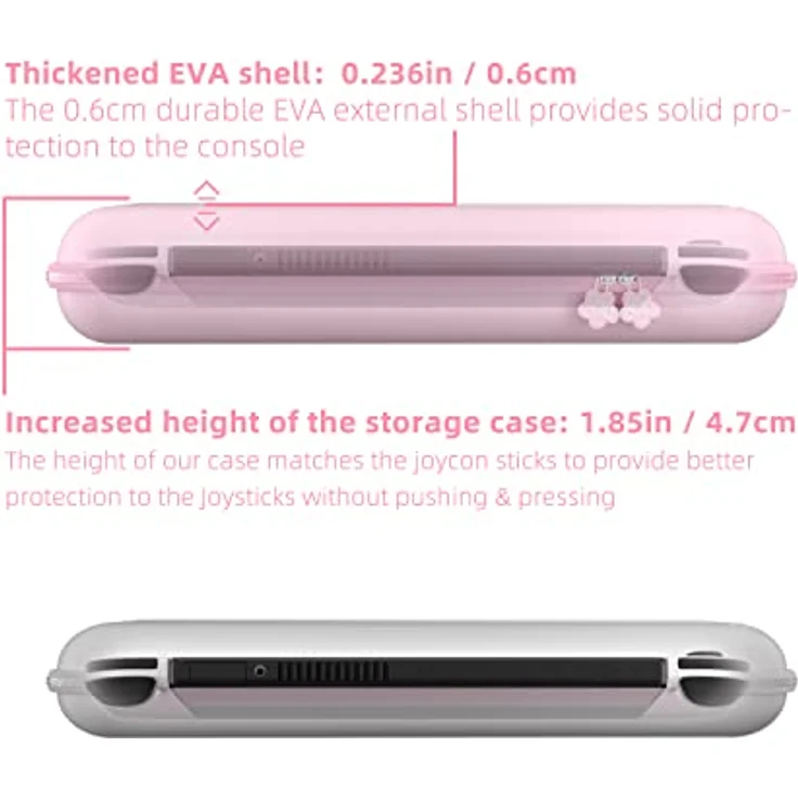 Mytrix Pink Sakura Tragetasche für Nintendo Switch/OLED/Lite, schützende Reise-Aufbewahrungstasche mit 10 Spielkartenfächern und verstellbarem Schultergurt – Bild 5