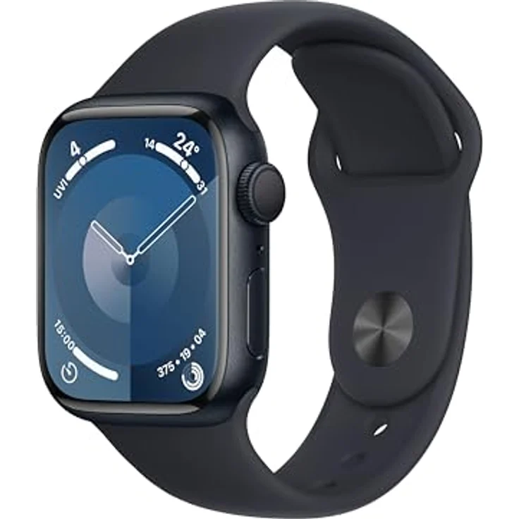 Apple Watch Series 9 GPS, 41 mm Aluminiumgehäuse Mitternacht, Sportarmband Mitternacht – M/L – Bild 1