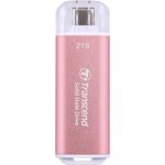 Transcend Portable SSD ESD300P 2TB USB Typ-C 10 Gbit/s PS4/PS5-kompatibel, Rosa – TS2TESD300P