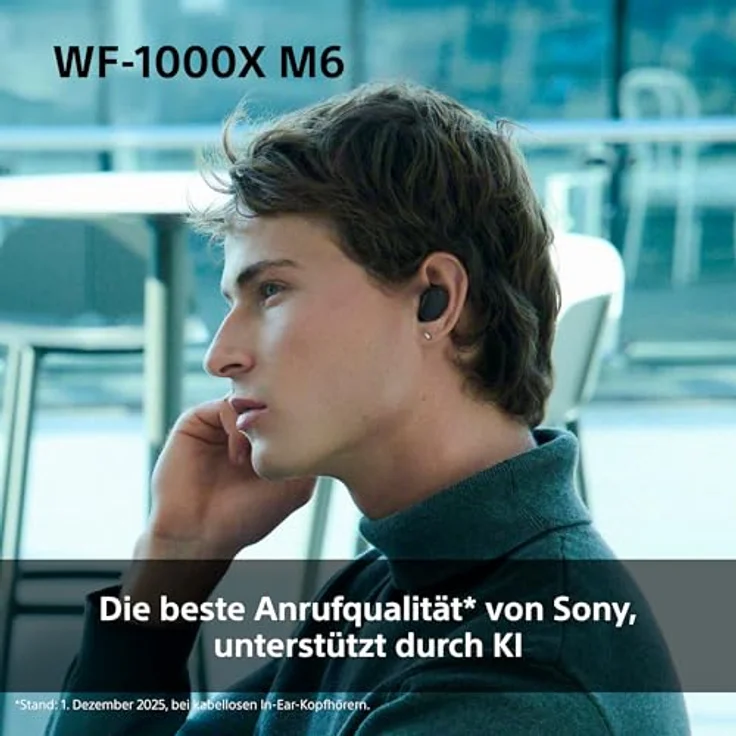 Sony WF-1000XM6, Kabellose Noise Cancelling In-Ear-Kopfhörer, Hi-Res Audio, 24 Std. Akkulaufzeit, IPX4, Silber – Bild 5