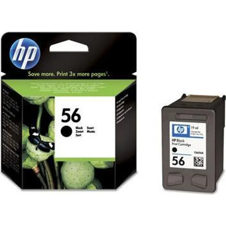 HP Druckerpatrone Nr. 56, 19 ml, schwarz, Original, Blisterverpackung, hohe Reichweite bis 525 Seiten